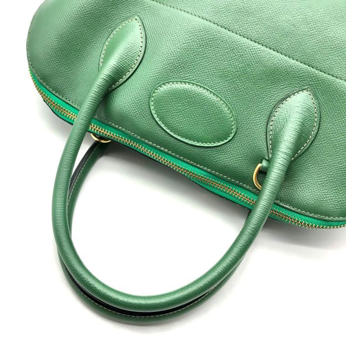Hermes Bolide 35 Green Epsom Gold Hand Ba Handbag — view 6