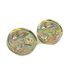 Chanel Earrings Round Shape Coco Mark Camellia Heel Motif Pair 97 — view 4