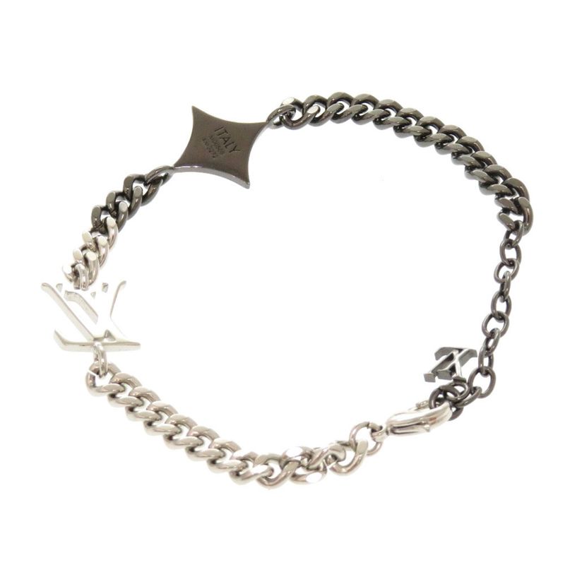 Louis Vuitton Instinct Logo Silver Black Bracelet Accessories 0416 — view 3