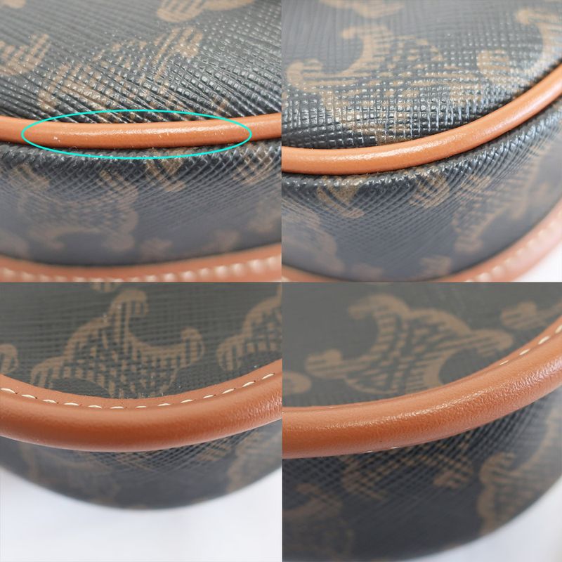 Celine Mini Bouzas Shoulder Bag Triomphe Brown Gold Hardware Leather — view 8