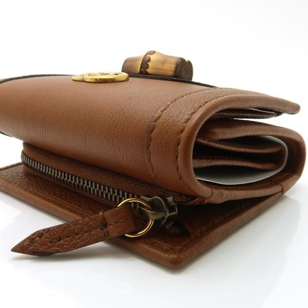 Gucci Diana Medium Wallet Bamboo Trifold Compact Brown Unu — view 5