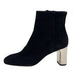 Celine Boots Short Shoes Bang Metal Heel Suede Black Silver — view 3