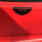 Celine Circle Logo Leather Shoulder Bag Vintage M13 Black — view 9