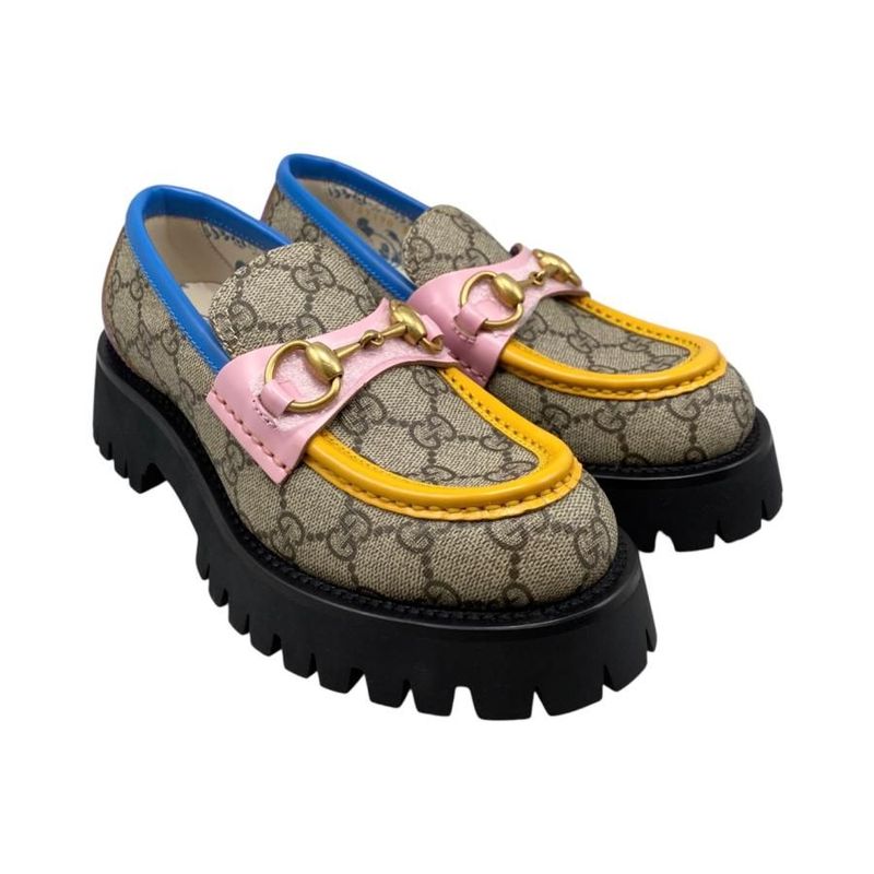Gucci Loafer GG Supreme Bee Embroidery 34 Size Flower Multicolor Beige — view 2