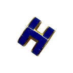 Hermes Mini Pop Ash H Necklace Pendant Top Charm Logo Gold Blue — view 3