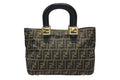 Fendi Tote Bag Zucca Pattern Canvas Brown Gold