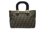 Fendi Tote Bag Zucca Pattern Canvas Brown Gold