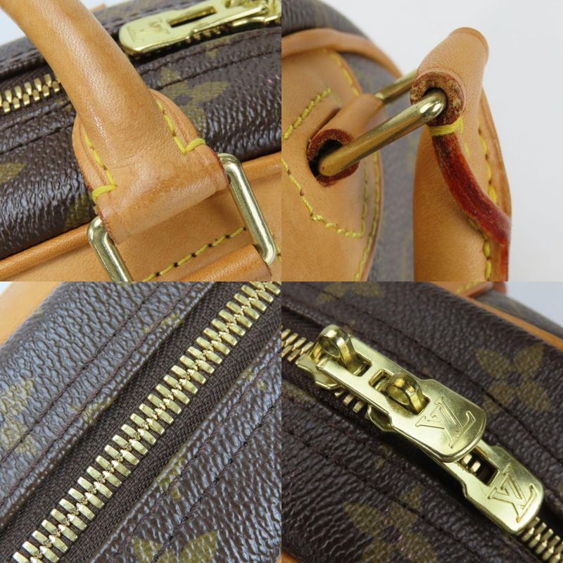 Louis Vuitton Handbag Trouville Monogram Nubuck Brown Gold Hardware — view 6