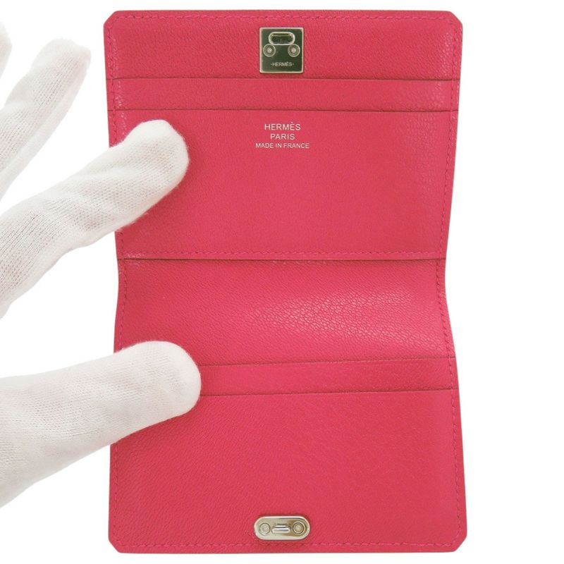 Hermes Medor Chevre Shamkira Rose Extreme Silver Hardware — view 7