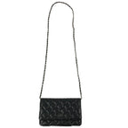 Chanel Quilted Caviar Leather Chain Wallet Silver Hardware Black — view 2