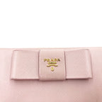 Prada Saffiano Ribbon Round Zipper Long Wallet 1 Ml506 ztm Pink — view 3