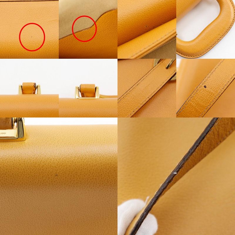 Gucci Vintage Calf Yellow Business Bag — view 9