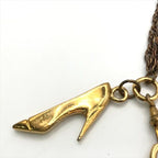 Chanel CC Logo Quilted Bag Necklace Gold Vintage — view 3