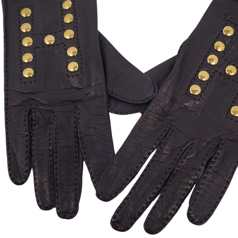 Hermes Gloves H Logo Serie Lamb Leather Lady — view 6