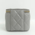 Chanel Small Vanity Case Ap1447 Lambskin Gray Gdhardware Chain — view 3