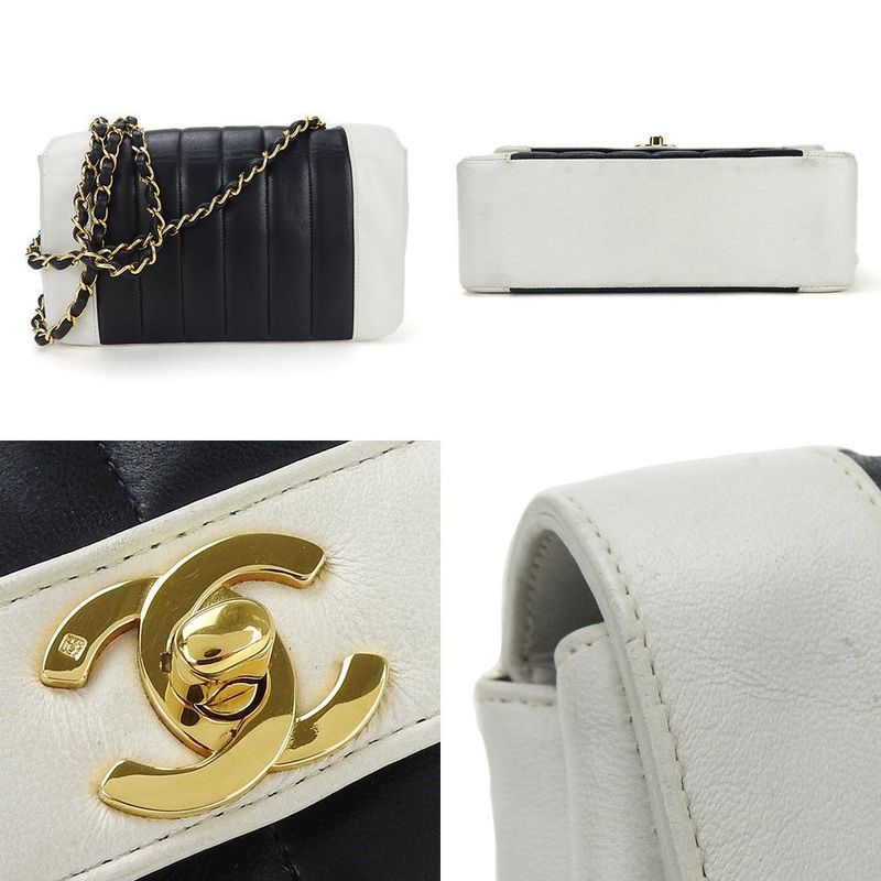 Chanel Chain Shoulder Bag Crossbody Mademoiselle 2 nd Lambskinleather Leather — view 3
