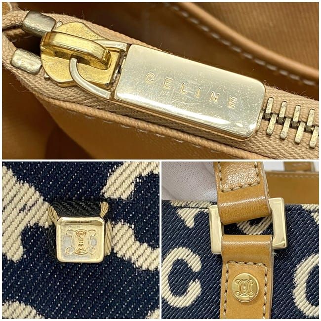 Celine Handbag Navy Blue Beige White C Macadam — view 4