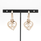 Chanel Earrings Gold Coco Mark Hoop Heart — view 7