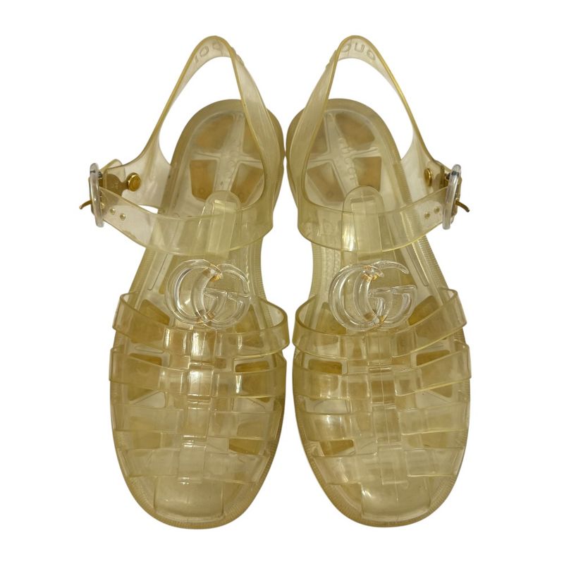 Gucci GG Marmont Rubber Sandals Size 36 Clear — view 5