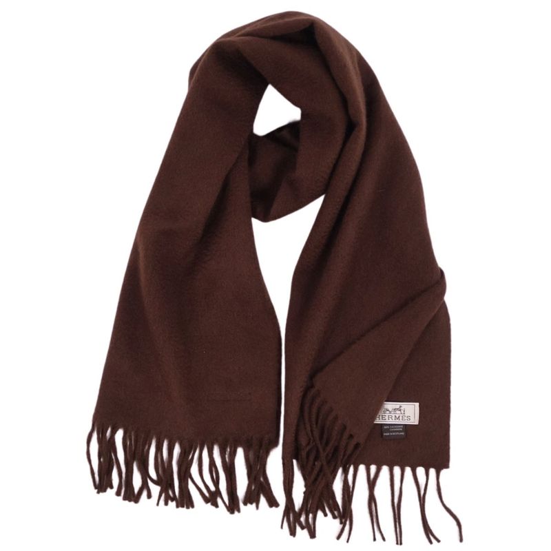 Hermes Scarf Shawl Cashmere Fringe — view 4