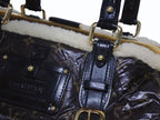 Louis Vuitton Monogram Shearling Storm Handbag Brown Patent Leather Sheepskin — view 5
