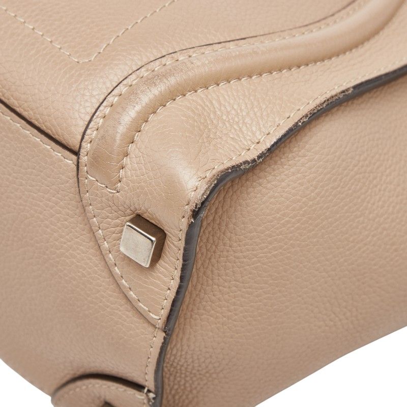 Celine Luggage Micro Shopper Beige Leather — view 4
