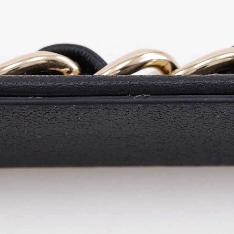 Chanel Headband Coco Mark Chain Lambskin Black Silver — view 7