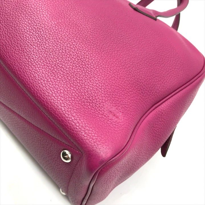 Hermes Victoria 35 Taurillon Clemence Leather Hand Boston Bag Purple Ladie — view 4