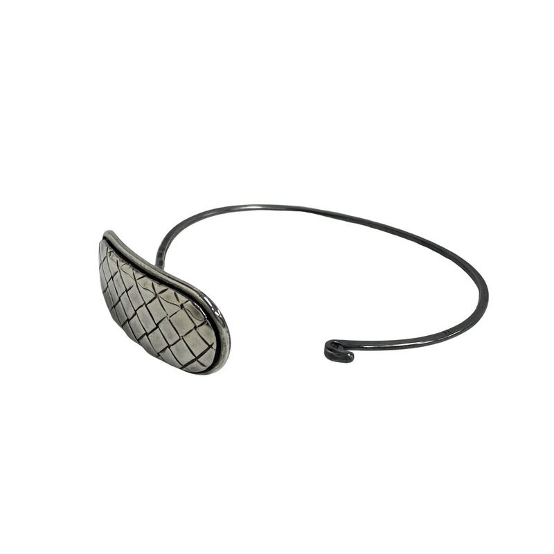 Bottega Veneta Intrecciato Silver Plated Bracelet Bangle Men Women 35993 — view 4