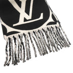 Louis Vuitton Flight Mode Medallion Wool Black White Scarf 1094 — view 6