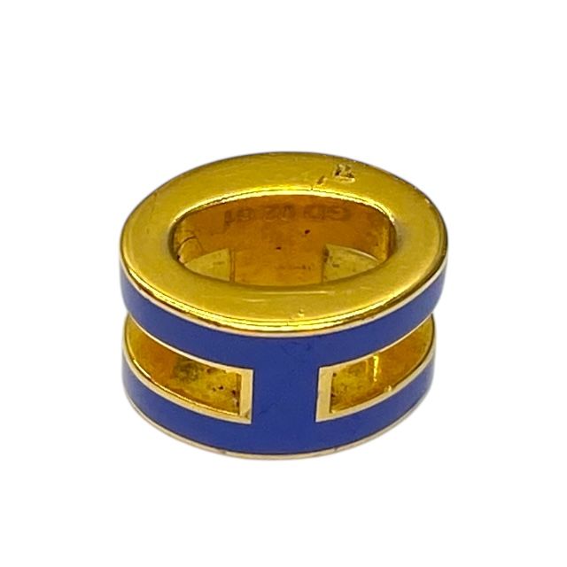 Hermes Mini Pop Ash H Necklace Pendant Top Charm Logo Gold Blue — view 9