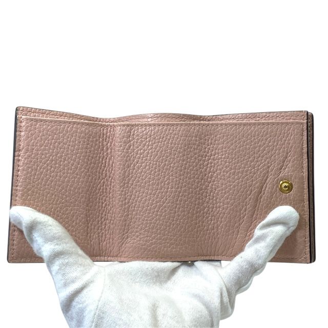 Gucci Horsebit Trifold Wallet Compact Leather Pink Logo — view 5