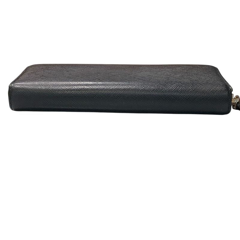 Prada Saffiano Metal Round Zipper Long Wallet 1 Ml506 Black 3347 — view 7