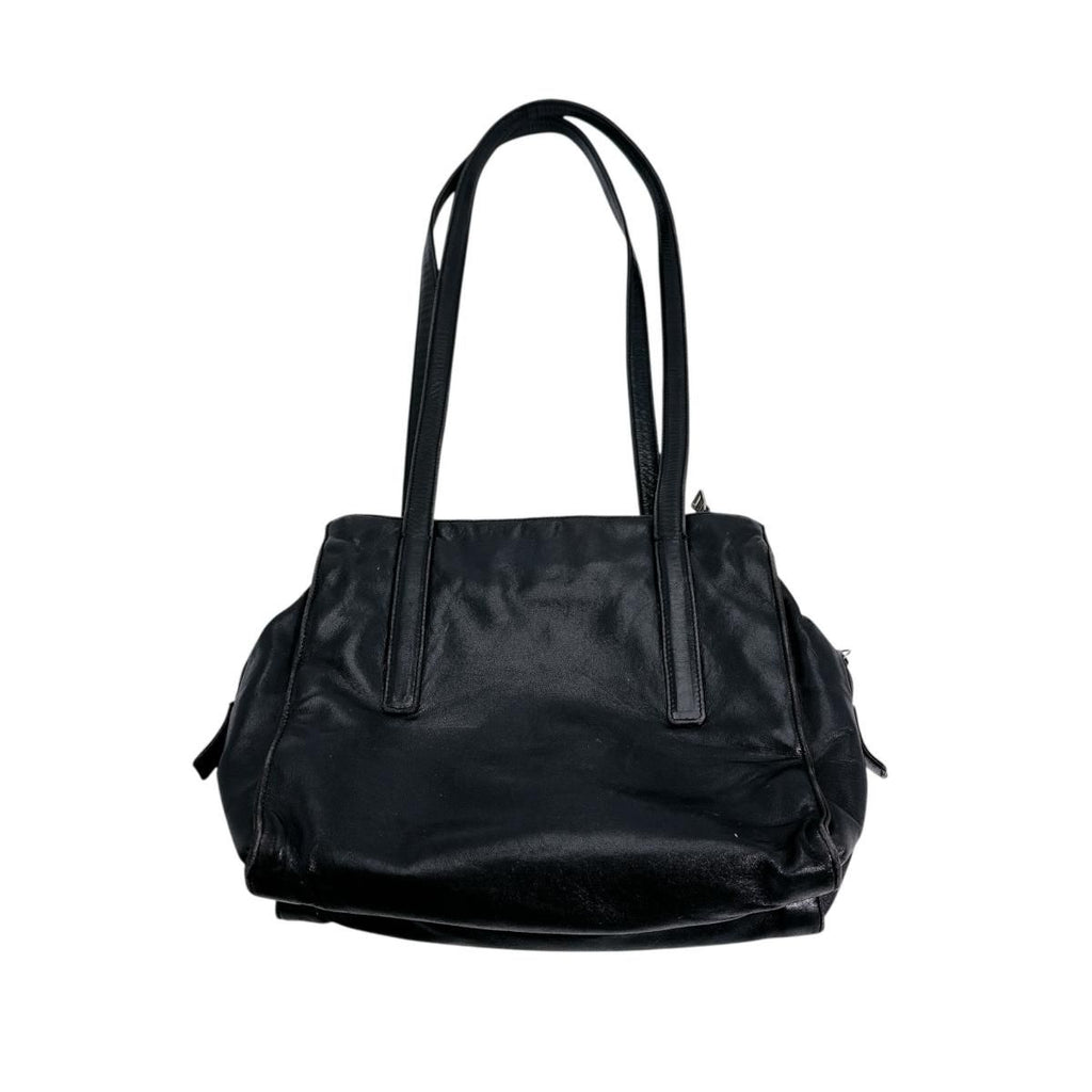Prada Tote Bag Logo Shape Pressed Black — view 2