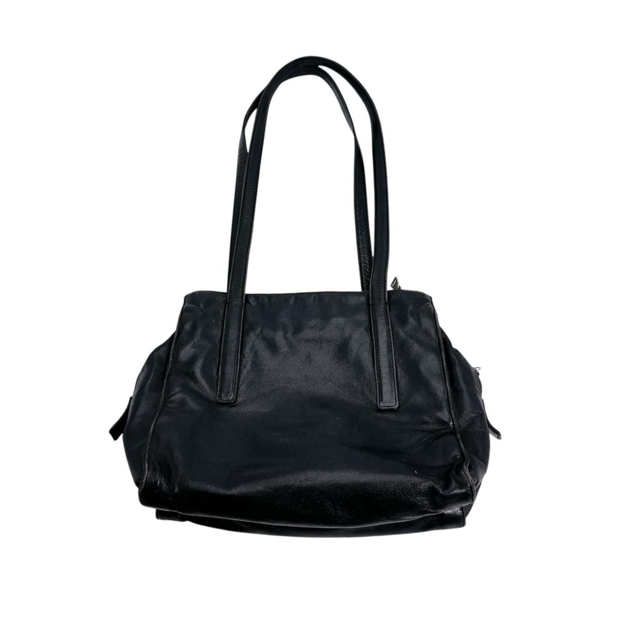Prada Tote Bag Logo Shape Pressed Black — view 2