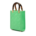 Fendi Sunshine Shopper Small Shoulder Bag 2-Way 8 Bs051 Green Brown — view 2