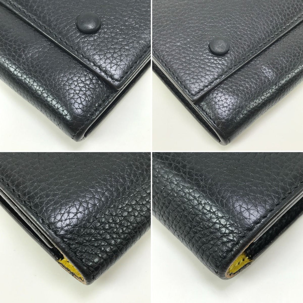 Celine Long Wallet Large Flap Multifunction Black Yellow — view 6