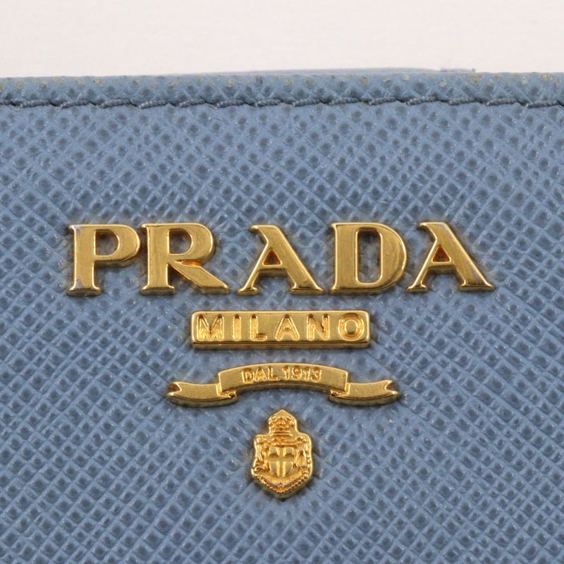 Prada Saffiano Astrale Light Blue Fold Wallet — view 8