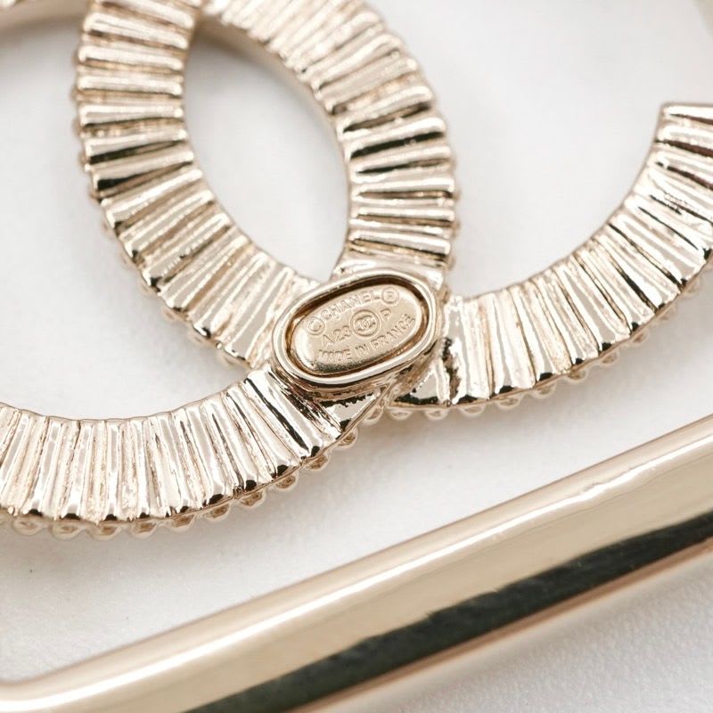 Chanel Brooch Corsage Gold Coco Mark Rhinestone Square — view 7