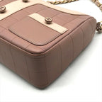 Chanel CC Logo Lambskin Diana Girl Chain Shoulder Bag Pink Beige — view 6