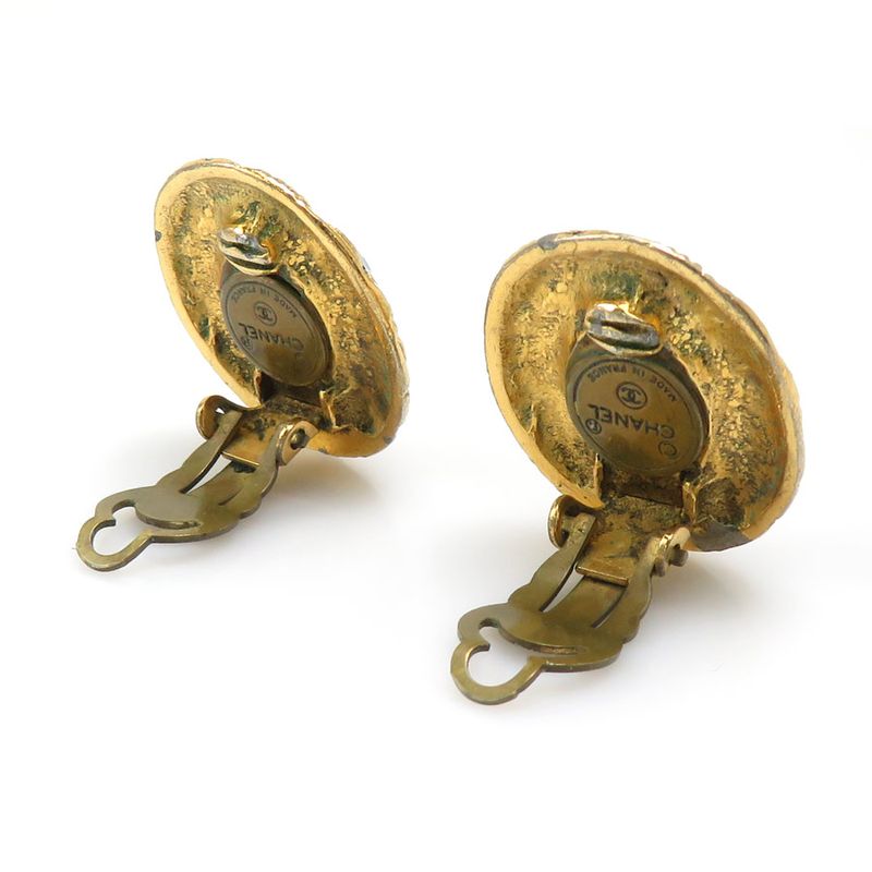 Chanel Gold Starburst Crystal Earrings — view 4