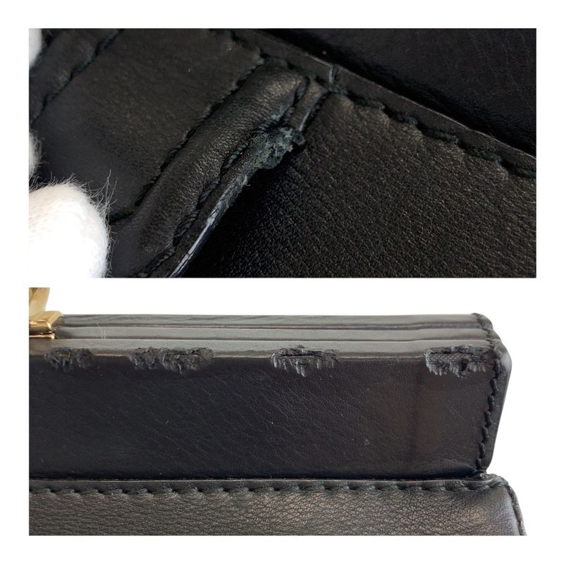 Gucci Bamboo Black Gold Hardware Leather Handbag — view 6