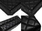 Chanel CC Logo Quilted Chain Shoulder Handbag Lambskin Black — view 7