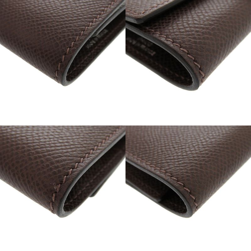 Hermes Bearn 4-strand Vaux Epson Chocolat Silver Hardware Brown Key — view 7
