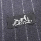 Hermes Y2 K Vintage England 100% Cashmere Striped Fringe Shawl Scarf 185 — view 6
