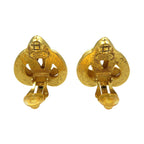 Chanel Coco Mark Vintage Metal Gold Earrings 0208 — view 3