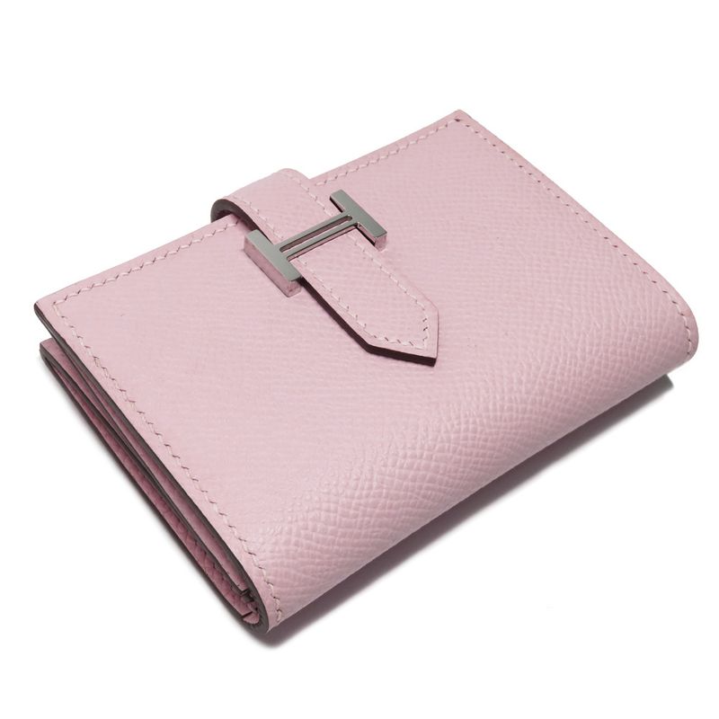 Hermes Bearn Card Case V-epson Mauvepere Silver Hardware Leather — view 4