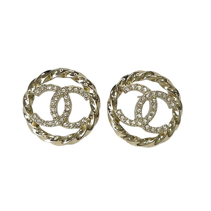 Chanel Gold Coco Mark Rhinestone Circle — view 3