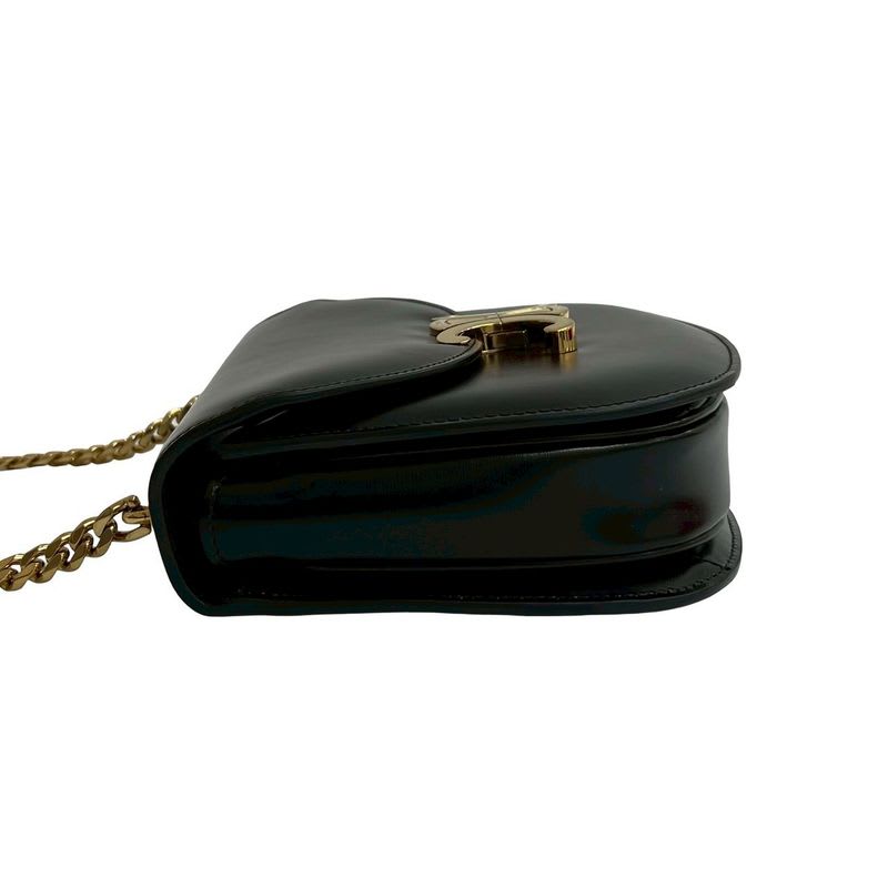 Celine Teen Chain Buzas Triomphe Logo Calf Leather Shoulder Bag — view 6