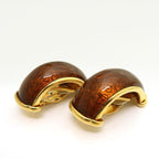 Yves Saint Laurent Earrings GP Arabesque Large Brown Vintage — view 3